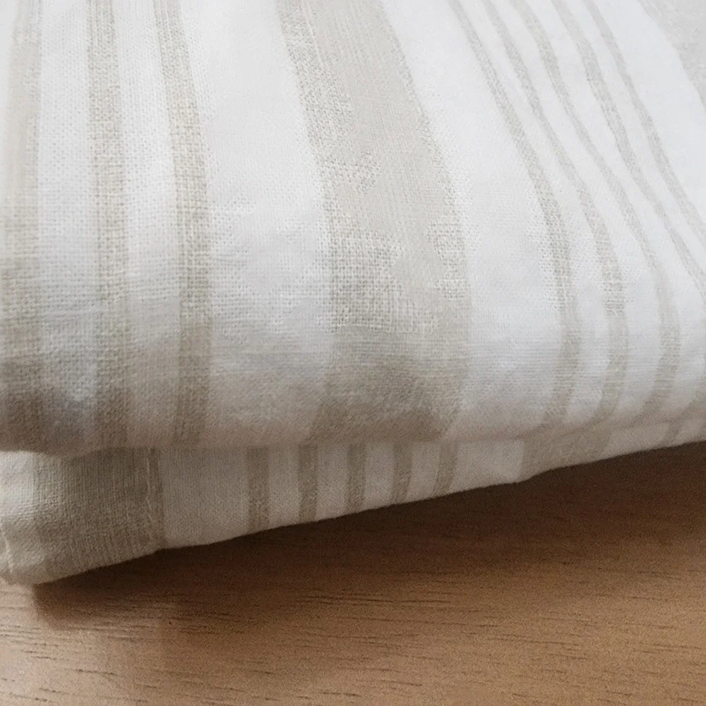 2- Wamsutta Stripe Oatmeal And Brown Stripe King Size Pillow Shams